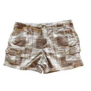 Faded glory brown plaid shorts 6